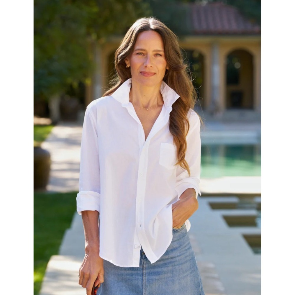 Frank & Eileen Eileen Relaxed Button Up Shirt Long Sleeve Casual Cotton White XS